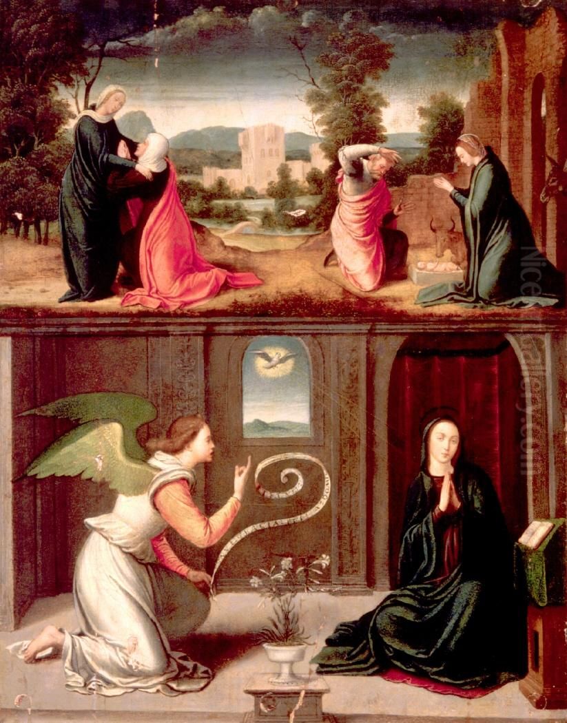 La Anunciacion, Visitacion y Nacimiento Oil Painting by Lorenzo de Avila