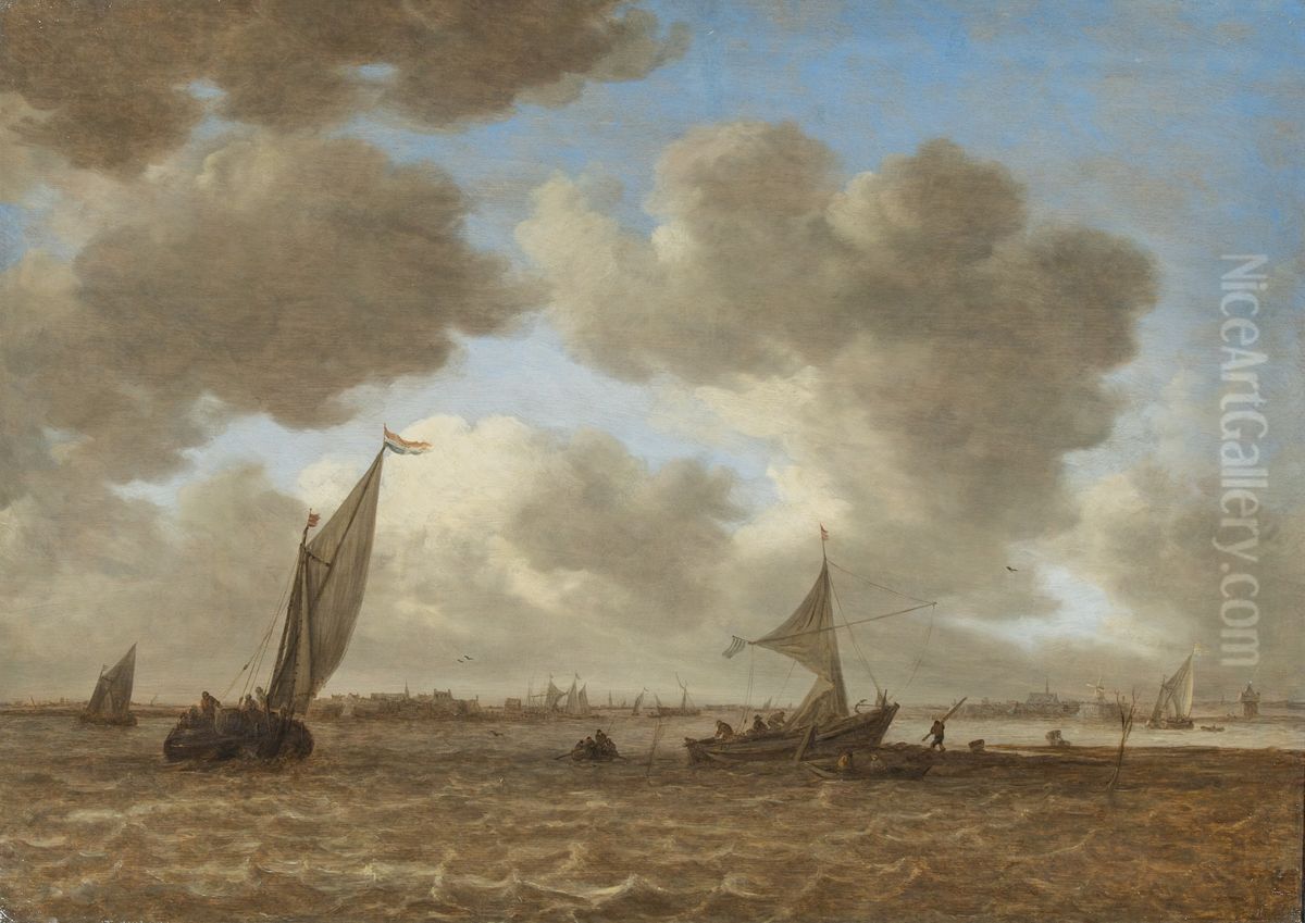 View of a choppy Haarlemmermeer polder Oil Painting by Jan van Goyen