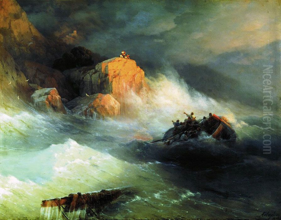 <<Korablekrusenie>> Oil Painting by Ivan Aivazovsky