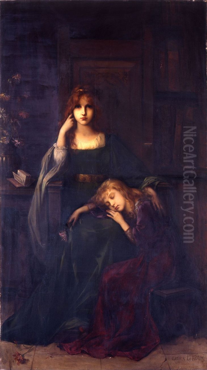 Anne and Jehanne Oil Painting by Laura Leroux-Revault