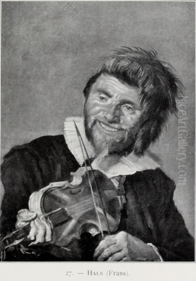 Left-handed fiddler Oil Painting by Frans Hals