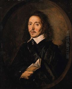 Portrait of a man holding an open book