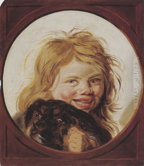 Boy with a dog Oil Painting by Frans Hals