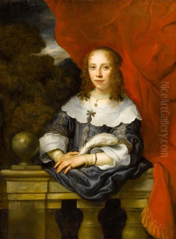 Portrait of a woman, possibly Margaretha van Raephorst (1625-1690) Oil Painting by Govert Flinck