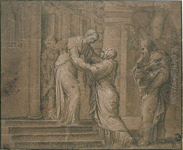 Visitation Oil Painting by Pietro Negroni