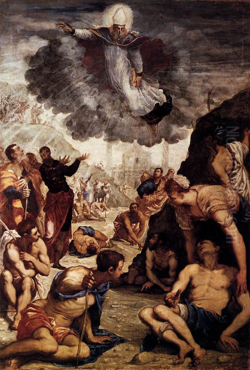 The Miracle of St Augustine Oil Painting by Jacopo Tintoretto