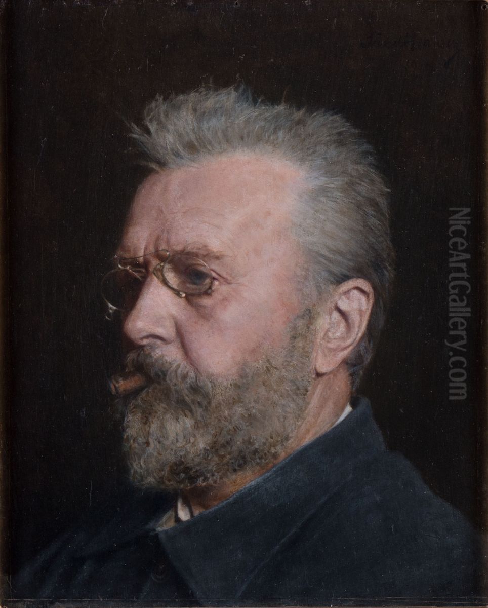 Selfportrait Oil Painting by Carl Sundt-Hansen
