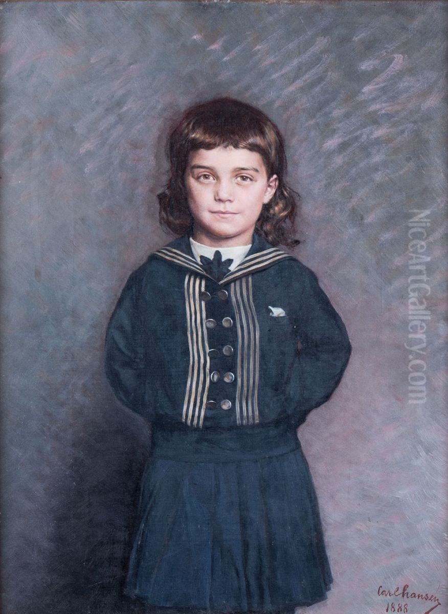 Liten gutt Oil Painting by Carl Sundt-Hansen