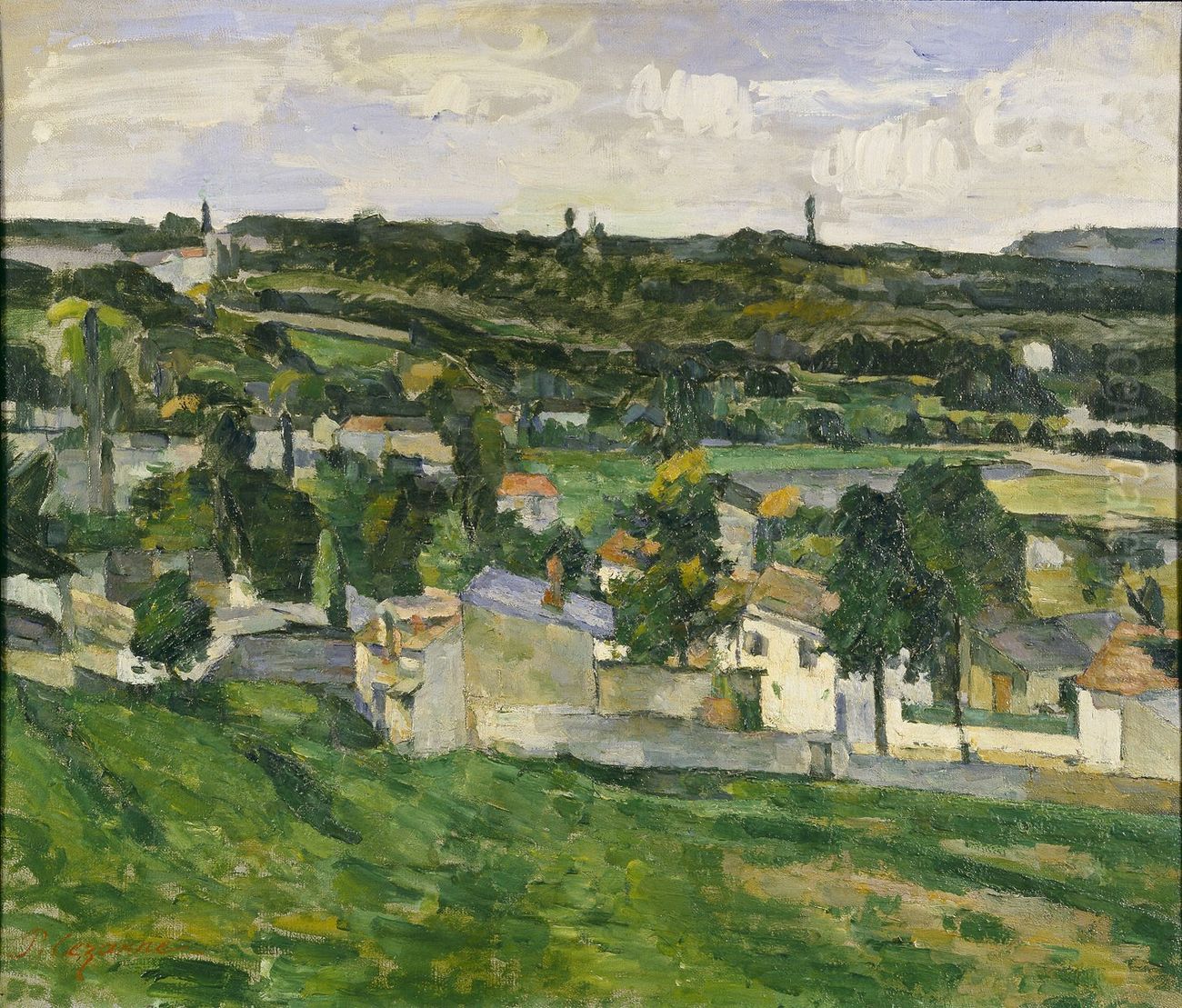 View of Auvers-sur-Oise Oil Painting by Paul Cezanne
