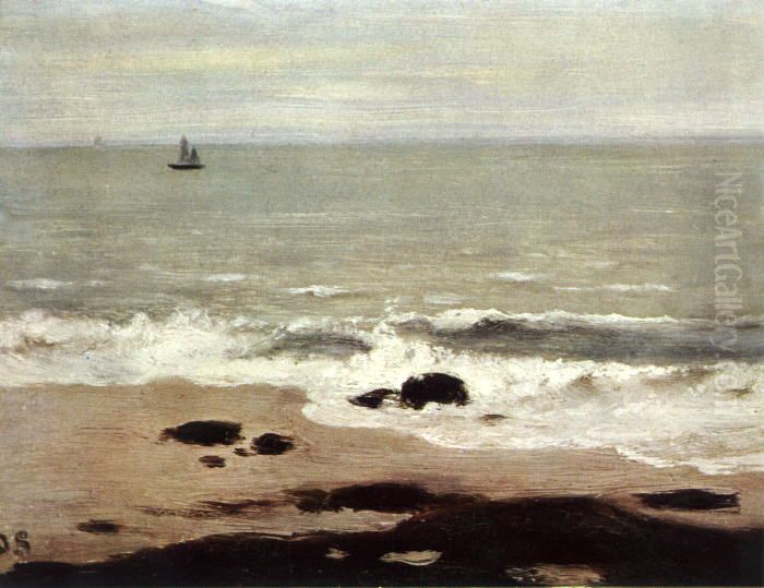Seestuck bei St. Ives Oil Painting by Otto Scholderer