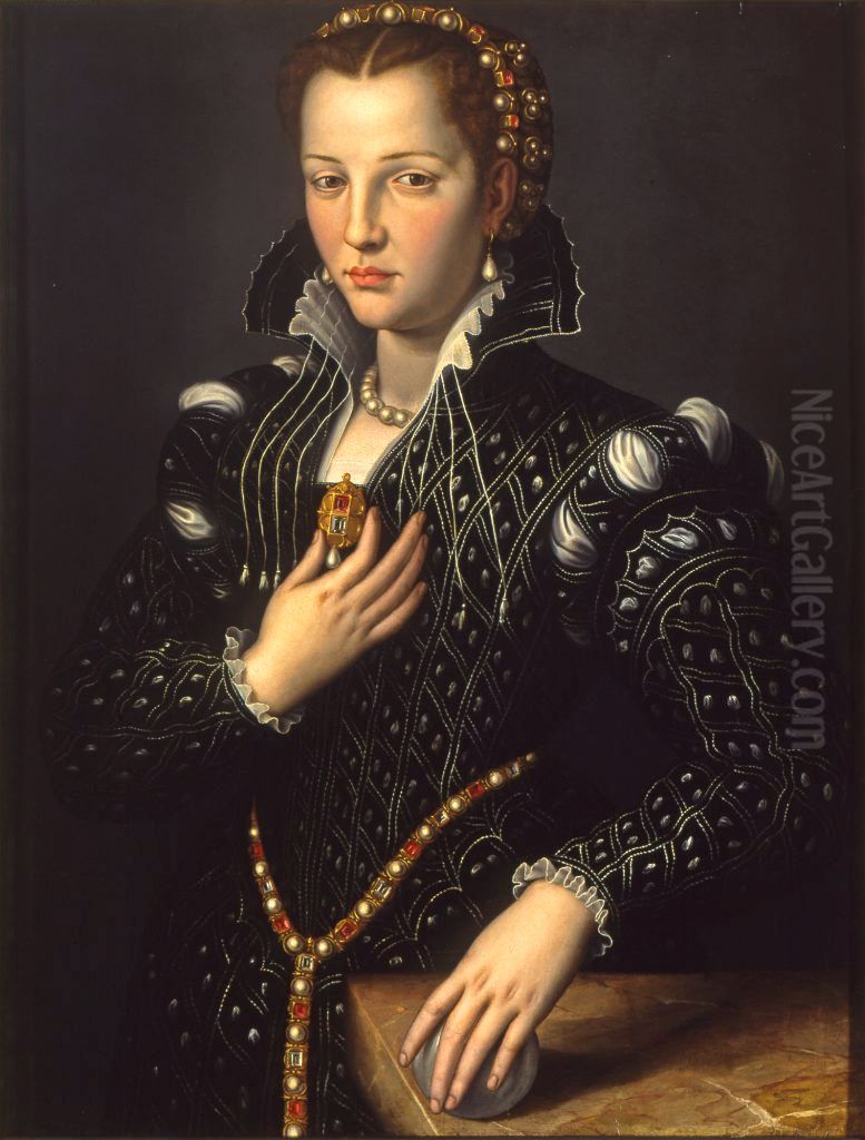 Lucrezia de' Medici (1545-1561) Oil Painting by Alessandro Allori