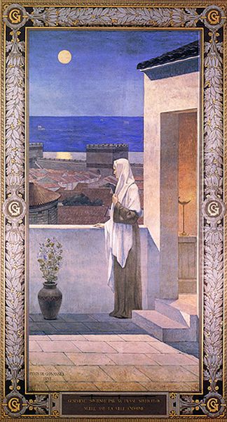 Sainte Genevieve watching over Paris Oil Painting by Pierre Puvis de Chavannes