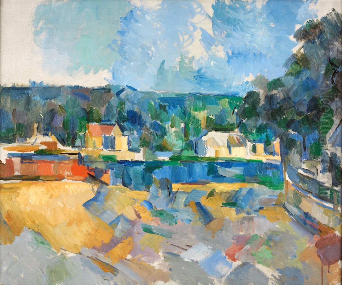 On the Banks of a River Oil Painting by Paul Cezanne