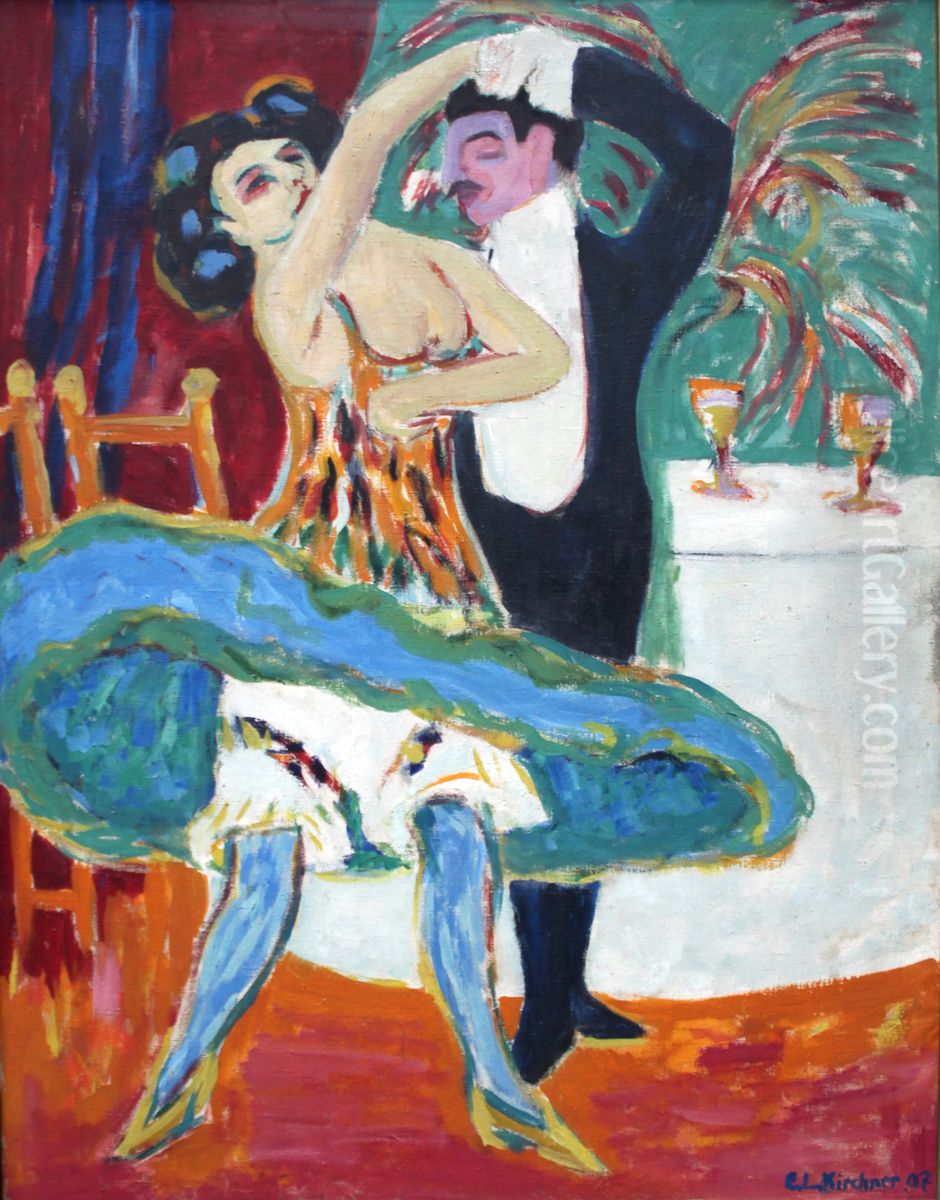 Vaudeville Theater (English Dancing Couple) Oil Painting by Ernst Ludwig Kirchner