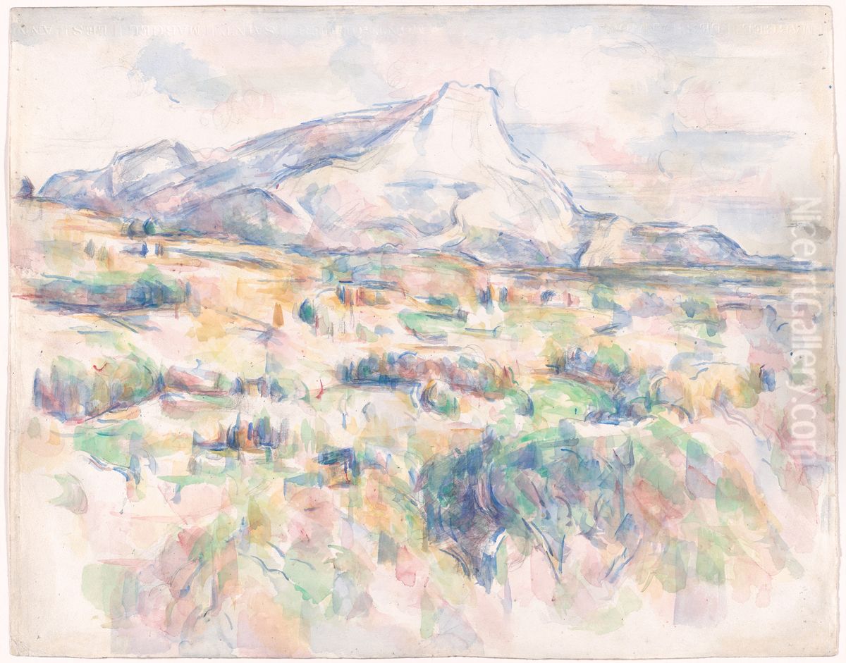 La Montagne Sainte-Victoire vue des Lauves Oil Painting by Paul Cezanne