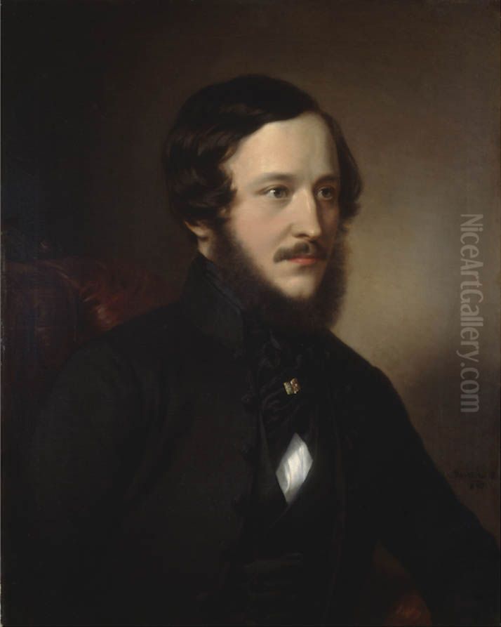 Portrait of Jozsef Eotvos Oil Painting by Miklos Barabas