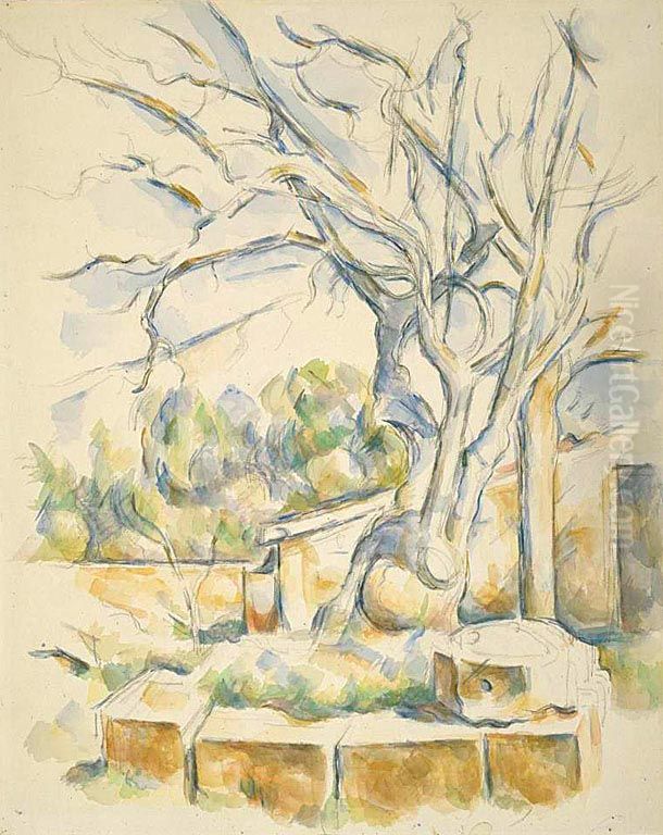 Pistachio Tree at Chateau Noir Oil Painting by Paul Cezanne