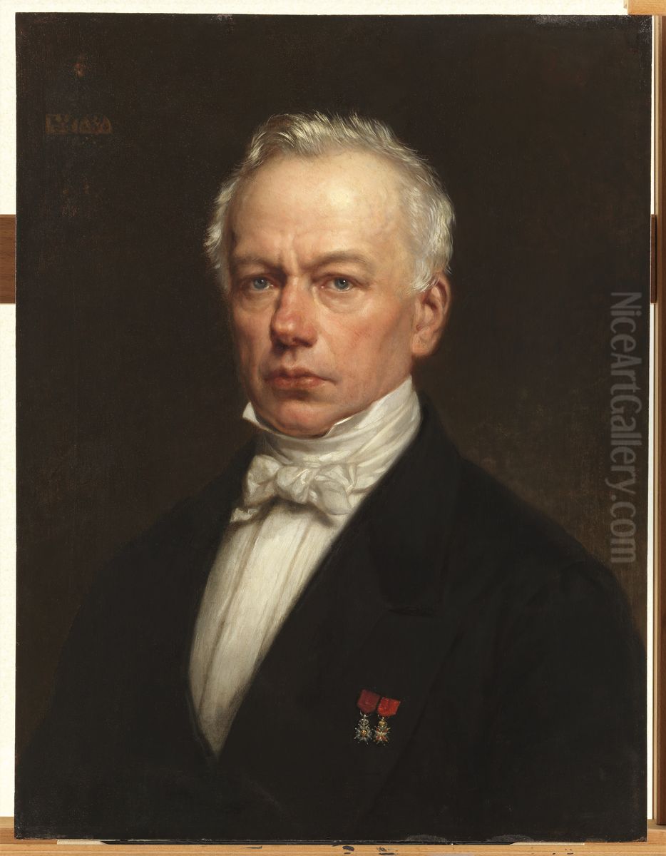 Portret van Edward Moretus Oil Painting by Jozef Delin
