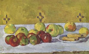 Stilleben mit Apfeln und Biskuits Stilleben mit Apfeln und Biskuits