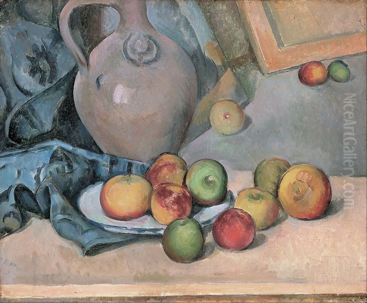 Stoneware Pitcher Oil Painting by Paul Cezanne