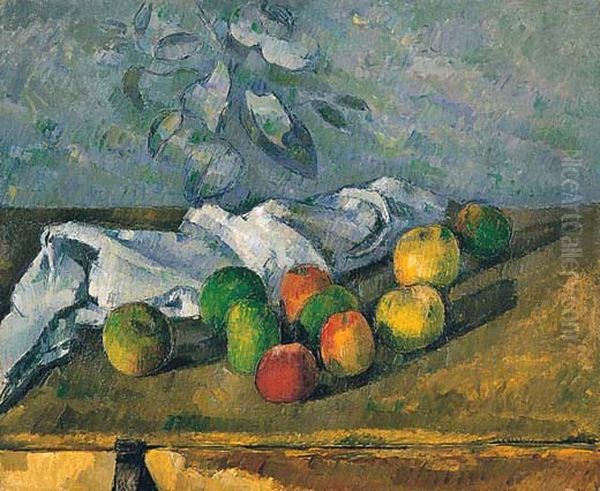 Pommes et Serviette Oil Painting by Paul Cezanne