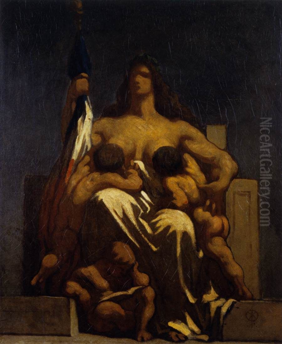 La Republique Oil Painting by Honore Daumier