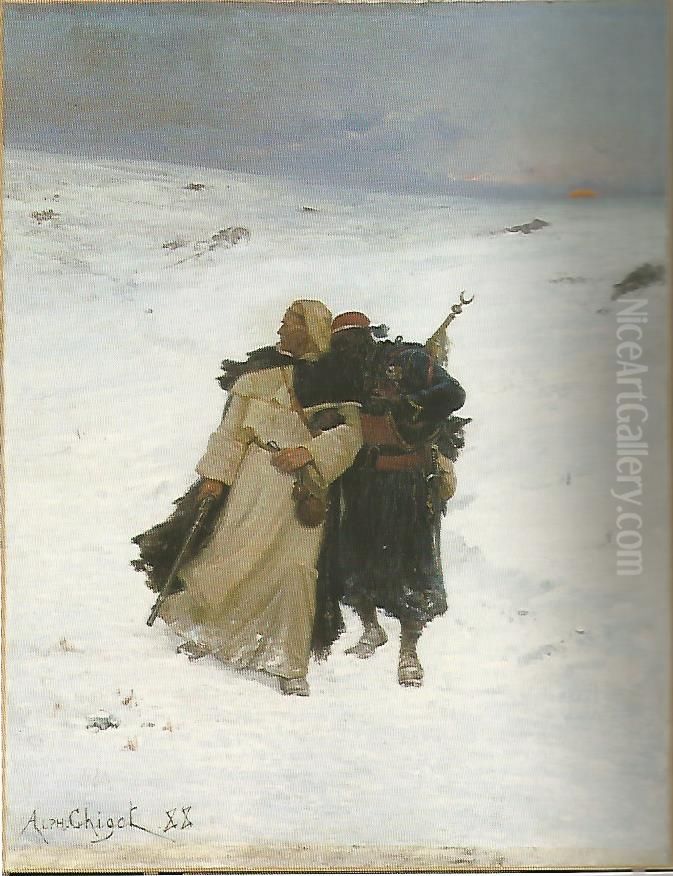 1870-1871, Army of the East Oil Painting by Alphonse Chigot