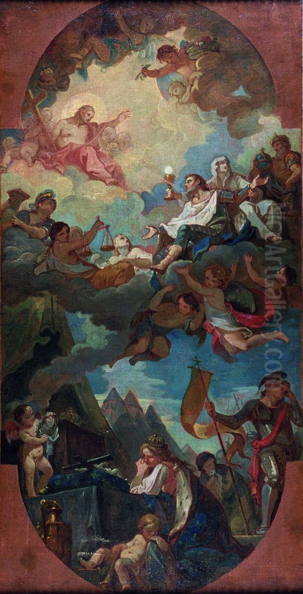 The Apotheosis of Saint Louis Oil Painting by Charles-Joseph Natoire