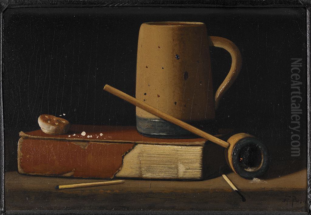 Pipe and Mug Oil Painting by John F. Peto