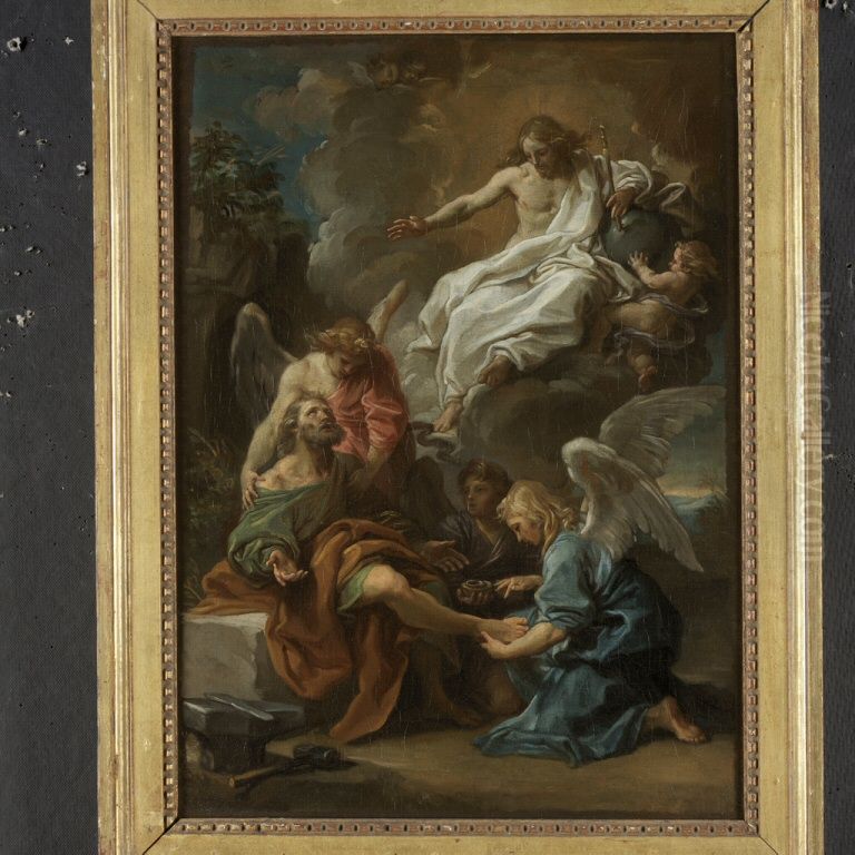 Christ Appearing to St. Ampelius Oil Painting by Pompeo Batoni