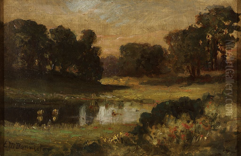 At the Oakside Beach Oil Painting by Edward Mitchell Bannister