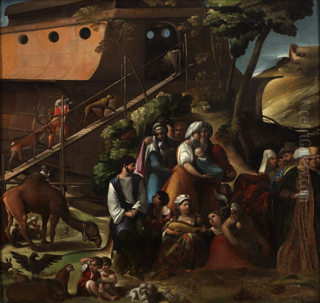 Entry into the Ark Oil Painting by Dosso Dossi