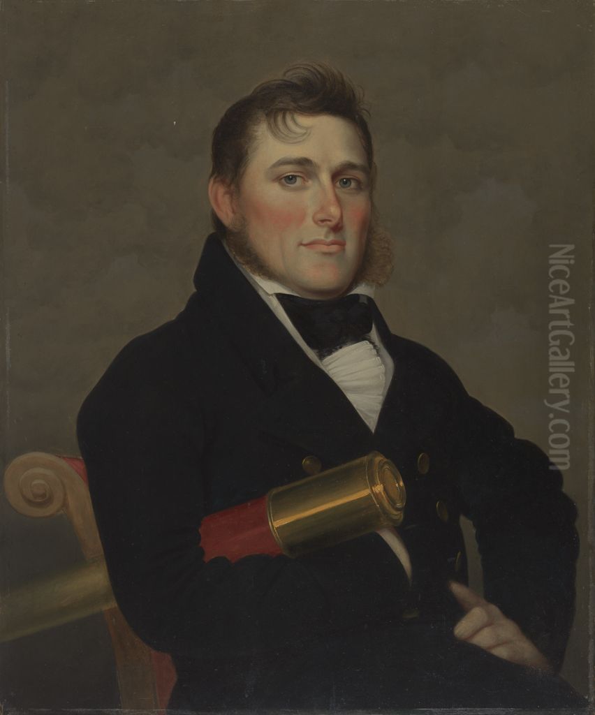 Portrait of James Usher of Bristol, RI Oil Painting by Cephas Giovanni Thompson