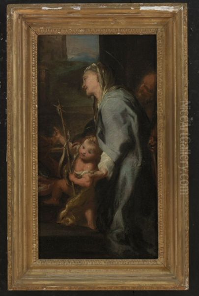 Young St. John the Baptist with Elizabeth and Zachariah Oil Painting by Federico Barocci