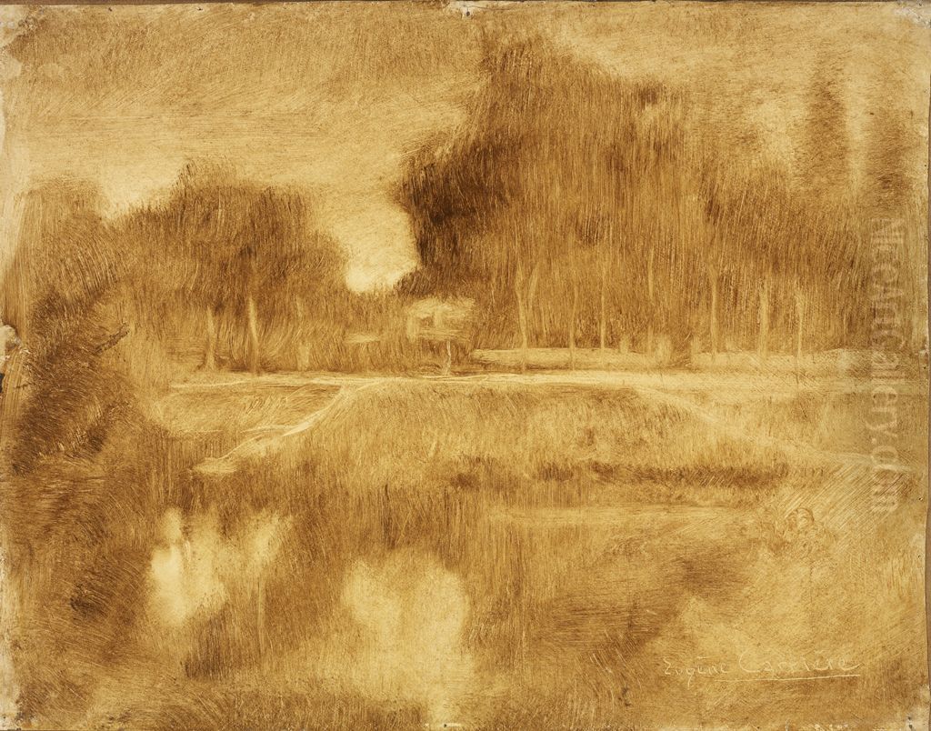 Landscape in the Orne Oil Painting by Eugene Carriere