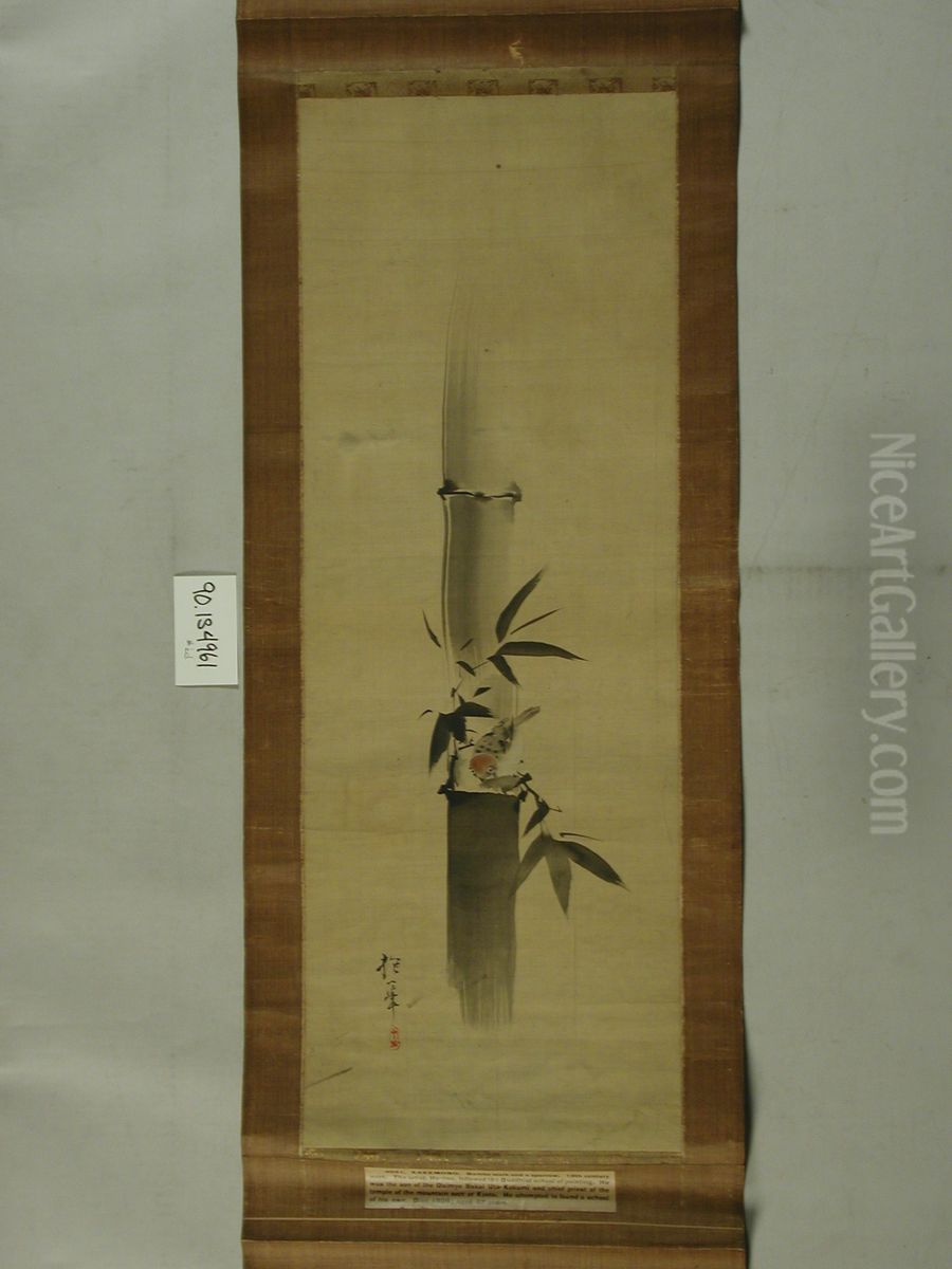 Taki-ni-suzume Oil Painting by Sakai Hoitsu