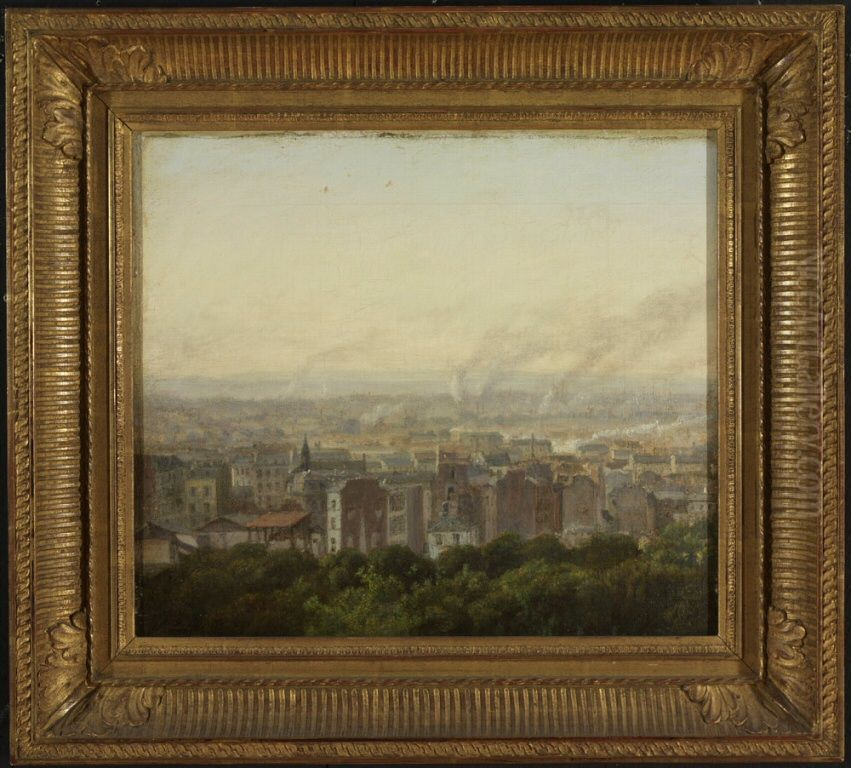View of Paris Oil Painting by Stanislas Lepine