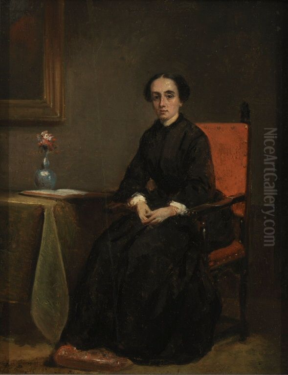 Portrait of a Seated Woman Oil Painting by Francois Bonvin