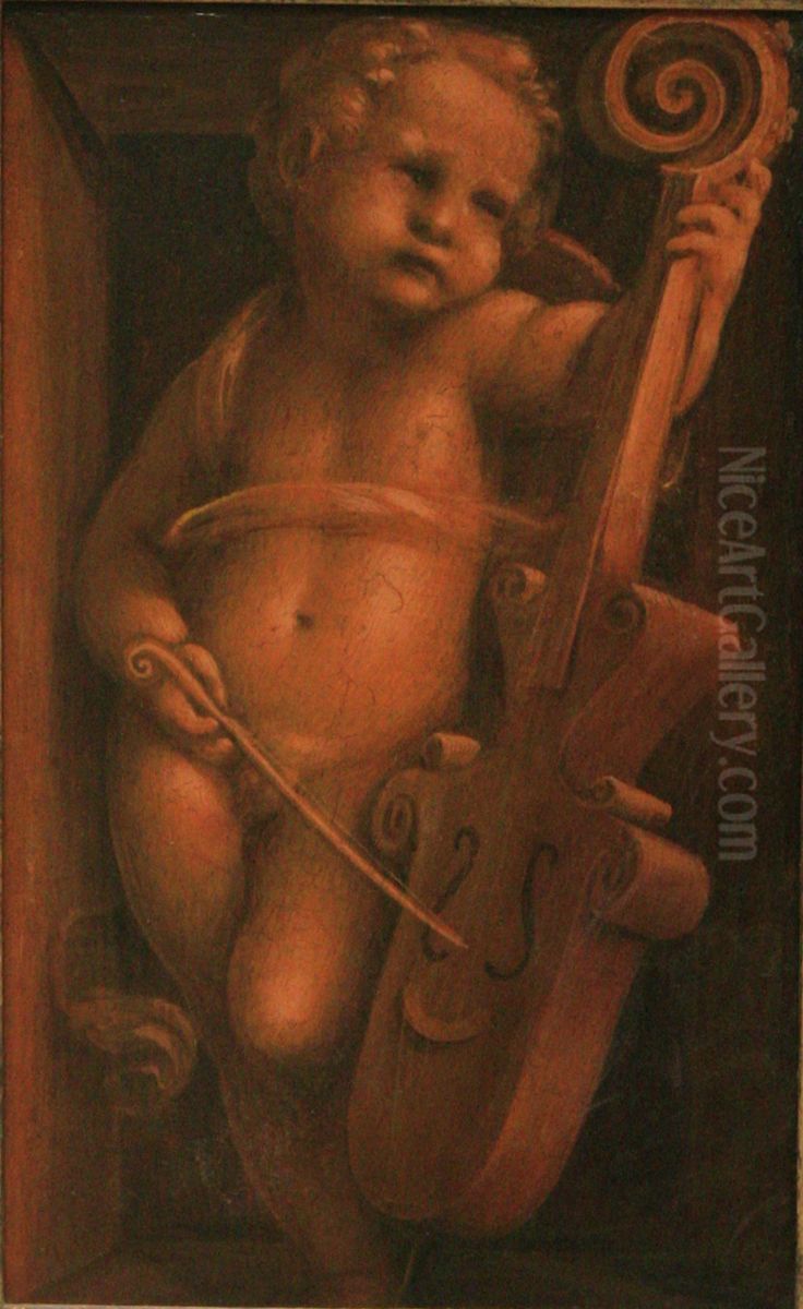 Child with a Viol Oil Painting by Gaudenzio Ferrari