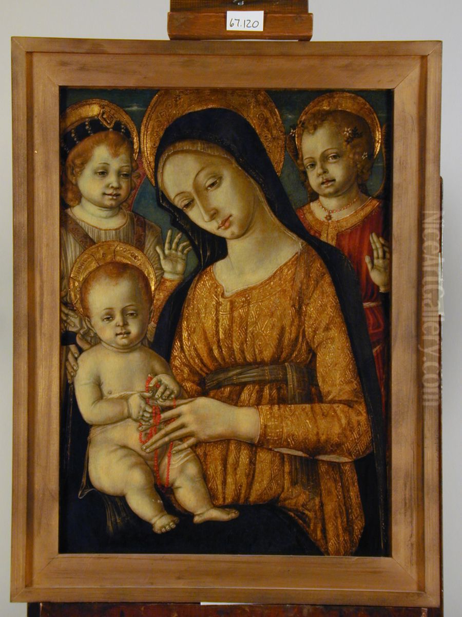 Madonna and Child with Angels Oil Painting by Matteo Di Giovanni