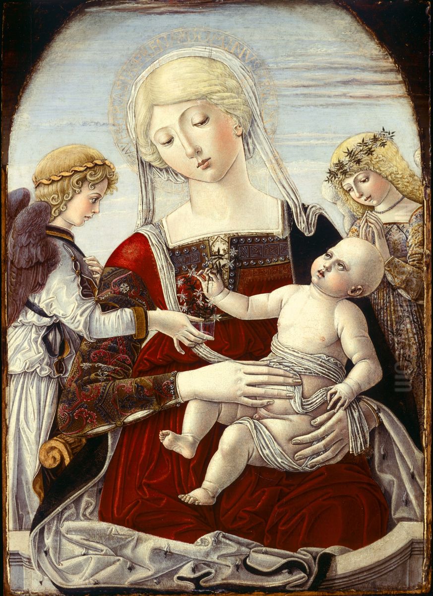 Virgin and Child with Angels Oil Painting by Benvenuto di Giovanni