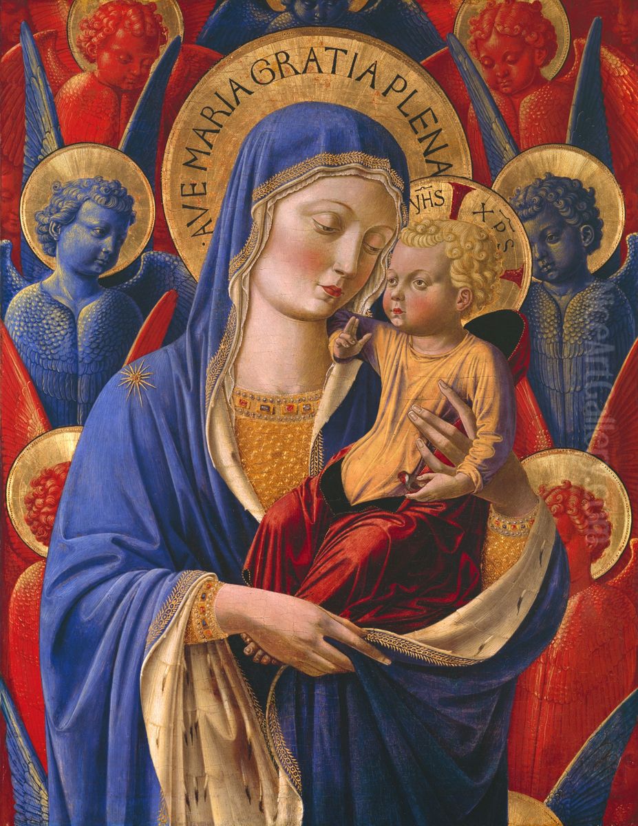 Virgin and Child with Angels Oil Painting by Benozzo Gozzoli
