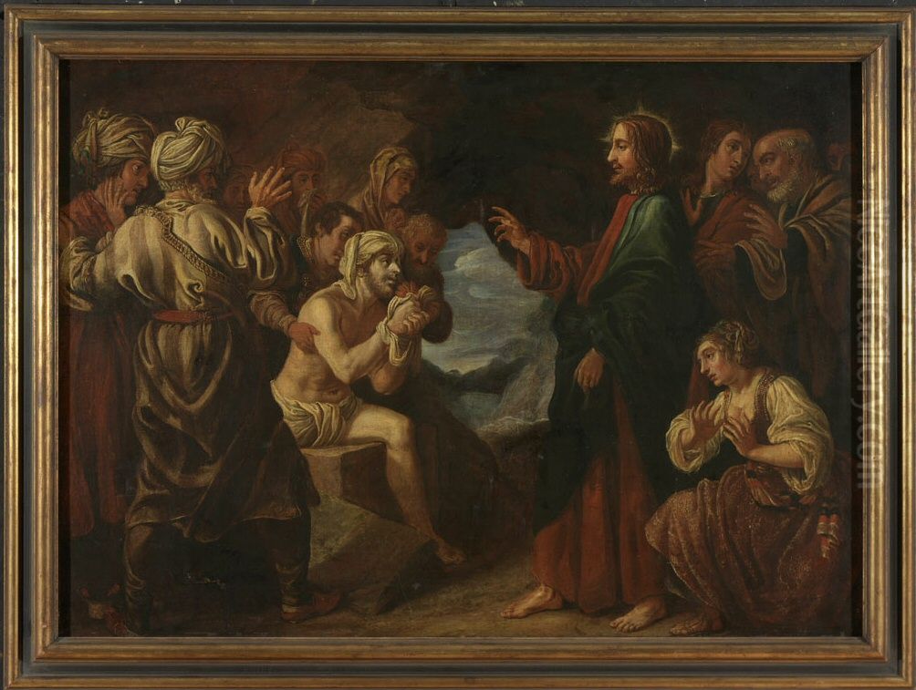 The Resurrection of Lazarus Oil Painting by Jan Tengnagel