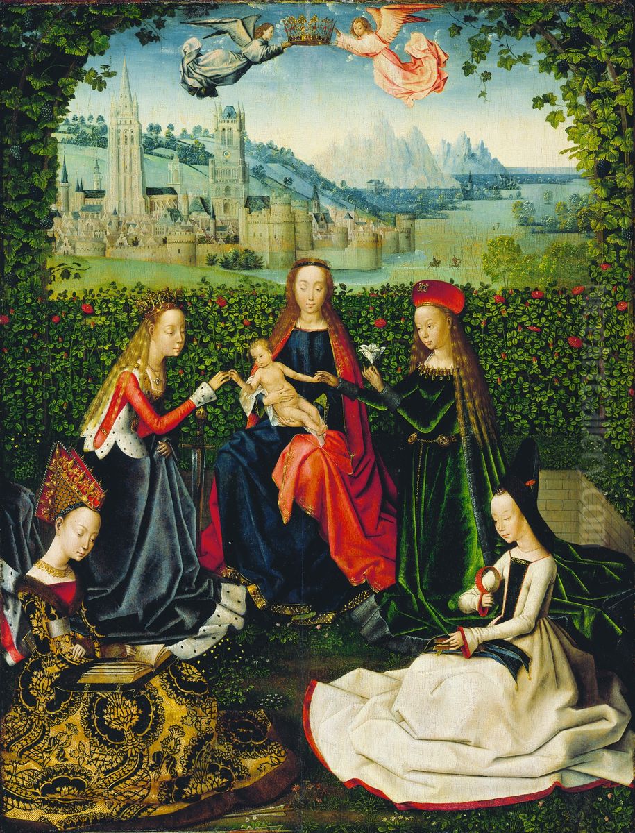 Virgin of the Rose Garden Oil Painting by Master Of The Legend Of Saint Lucy