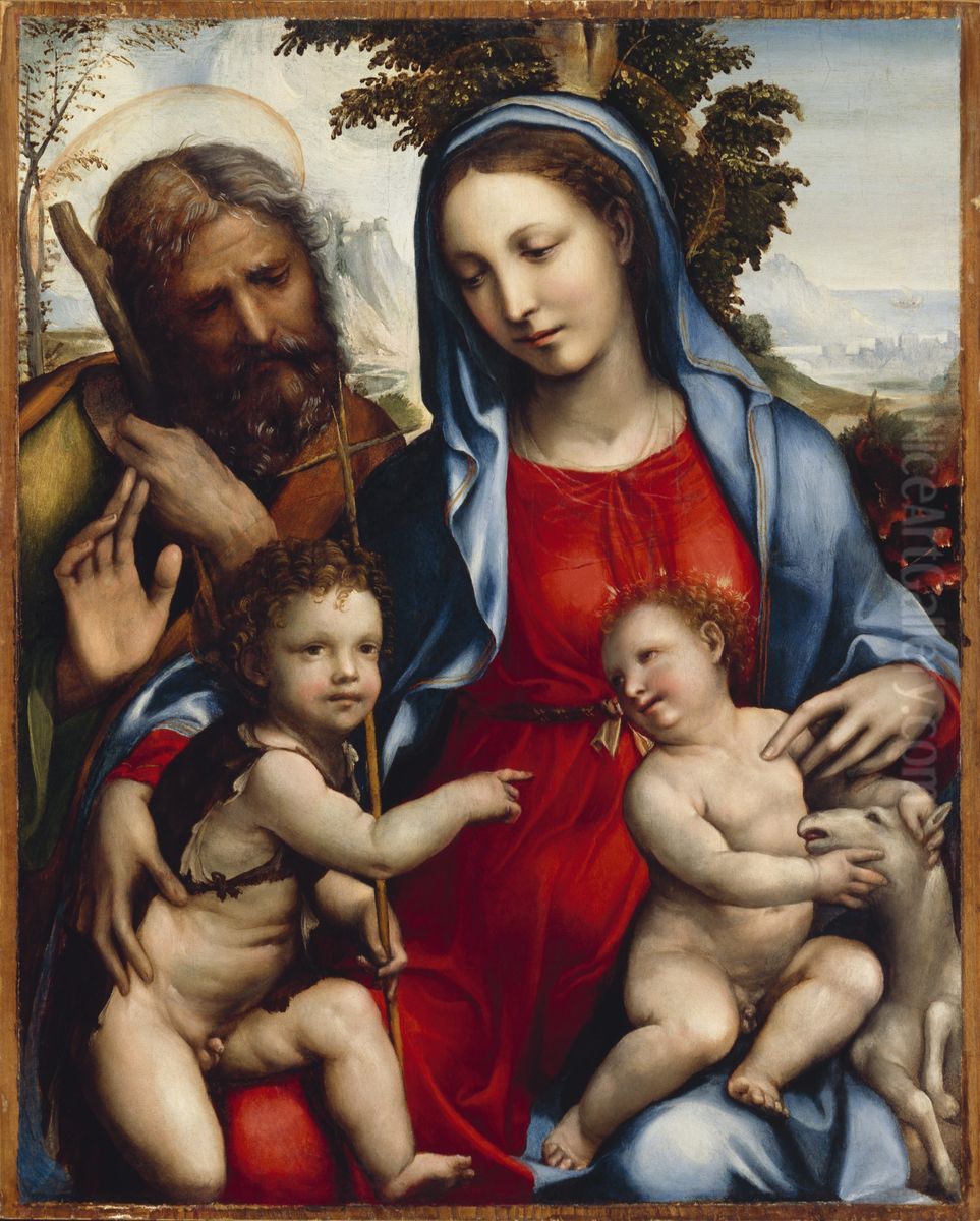 The Holy Family and St. John Oil Painting by Il Sodoma
