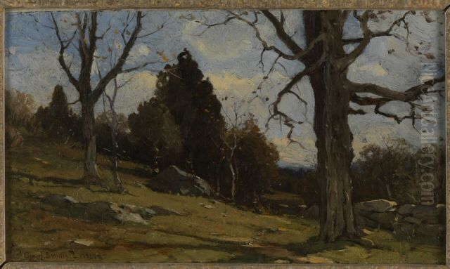 Hillside Oil Painting by George Henry Smillie