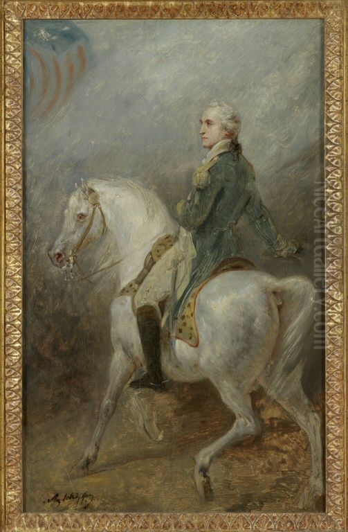 Equestrian Portrait of George Washington Oil Painting by Ary Scheffer
