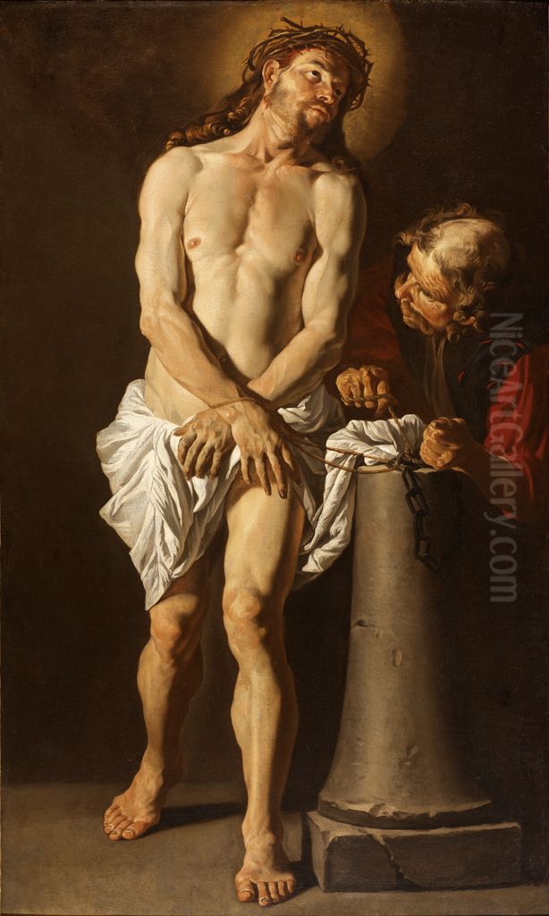 Christ at the Column Oil Painting by Matthias Stom