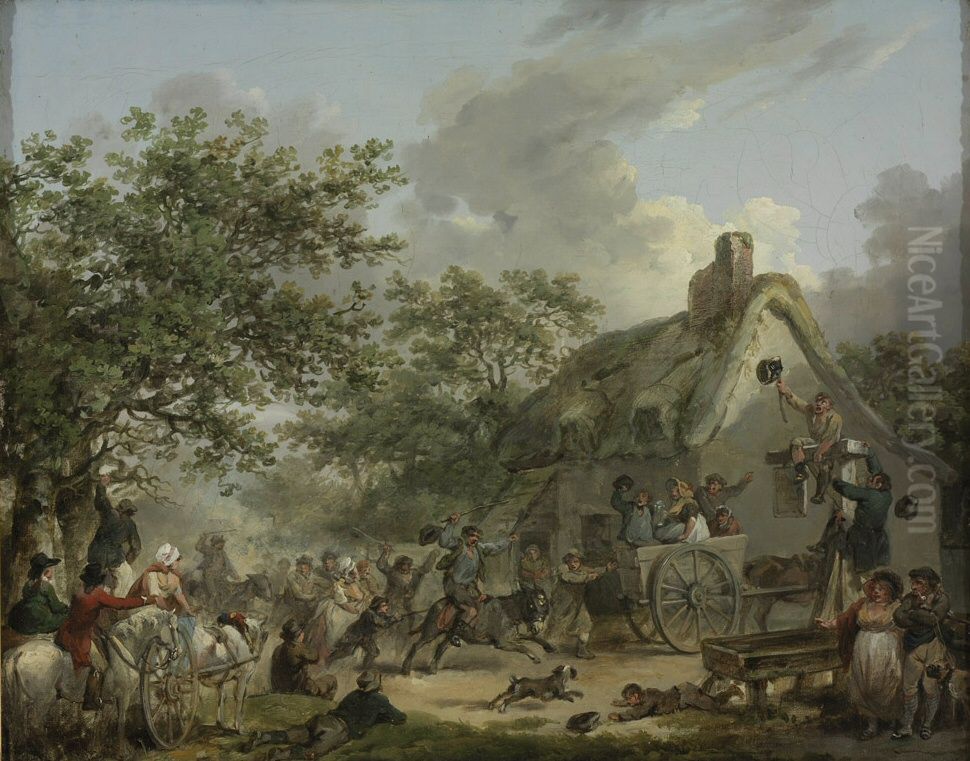 The Ass Race Oil Painting by George Morland