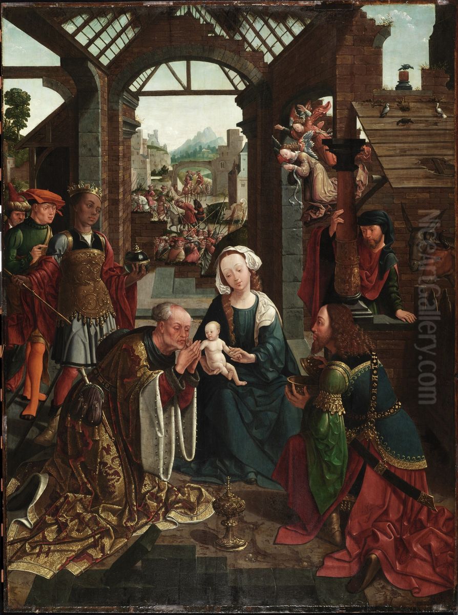 The Adoration of the Kings Oil Painting by Jacob Cornelisz Van Oostsanen